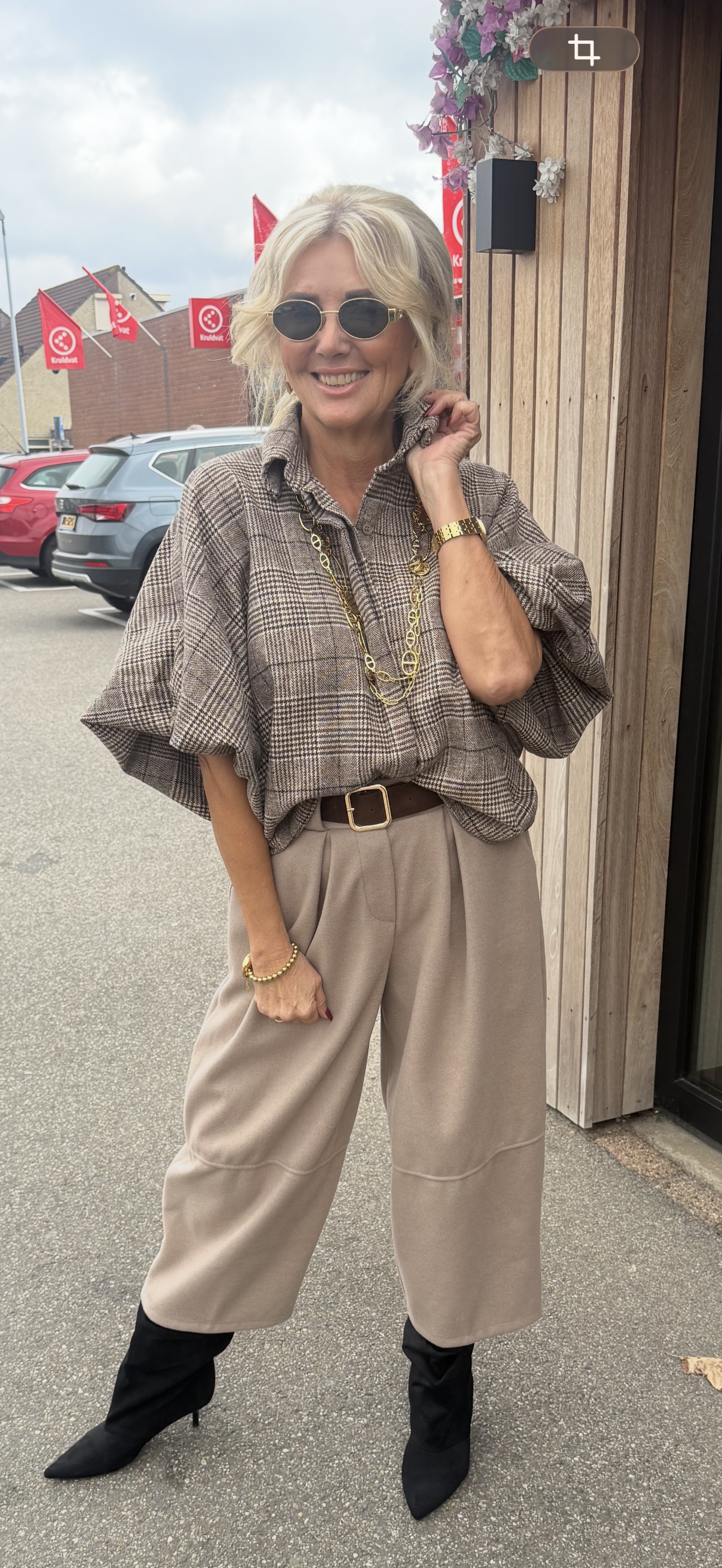Blouse Jenny Ruit Bruin